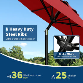 GarveeLife 9ft umbrella fits gardens, decks, and market stalls