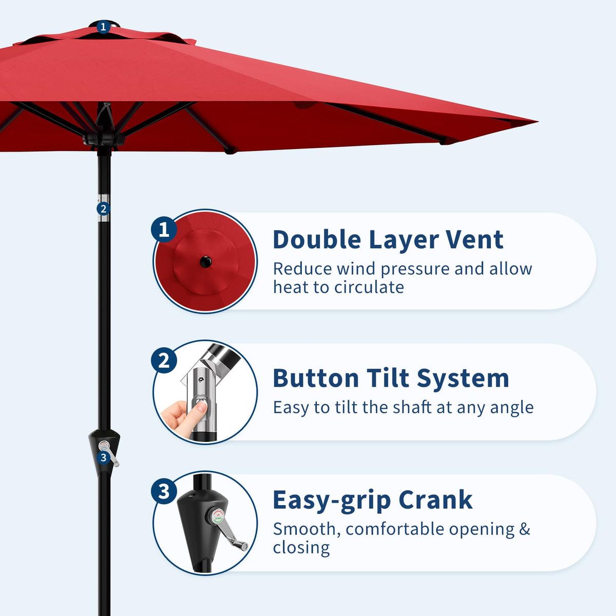 GarveeLife vented canopy promotes airflow while keeping guests cool