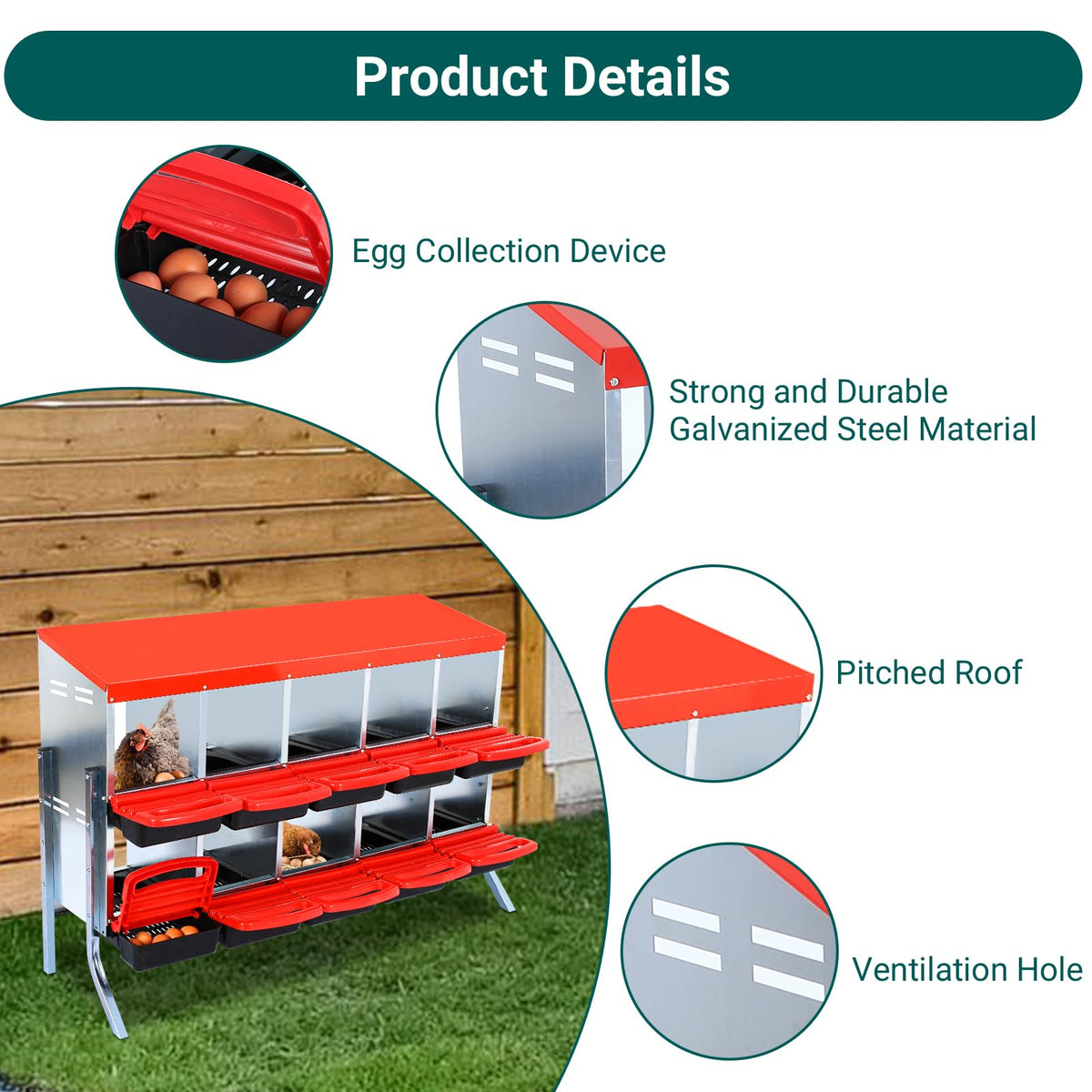 GarveeLife ventilated design enhances airflow in the nesting space.