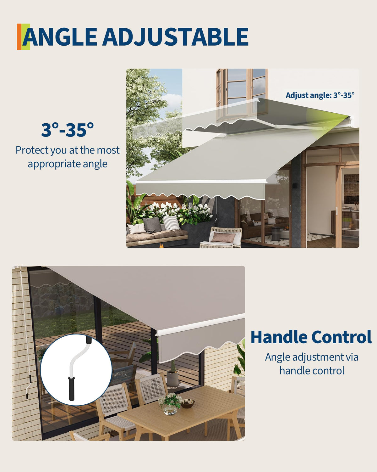 GarveeLife waterproof fabric close-up highlighting 280 g/m² material and PU coating.