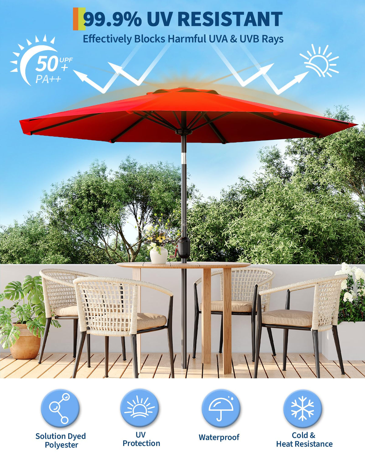 GarveeLife waterproof polyester canopy keeps you dry during light showers