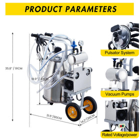 GarveeTech 25L stainless steel bucket preserves milk freshness during collection.