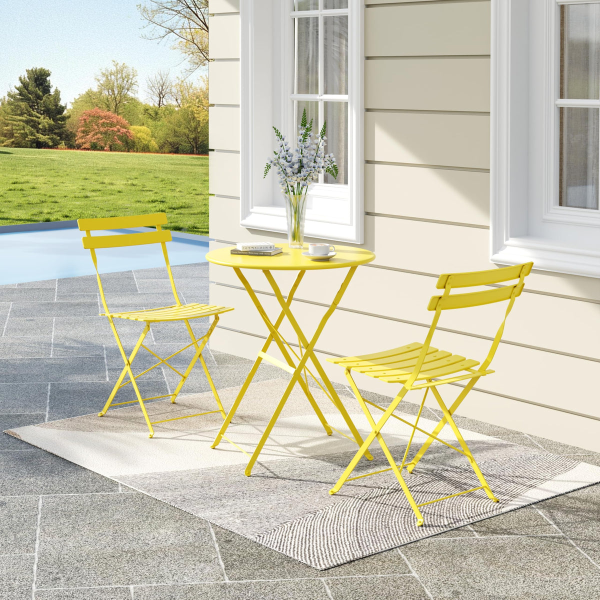 Easy-clean surface on GarveeTech bistro set simplifies maintenance.