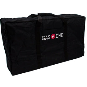 Gas One carry bag with universal fit protects double burner during transport.