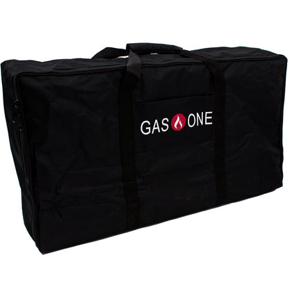 Gas One carry bag with universal fit protects double burner during transport.