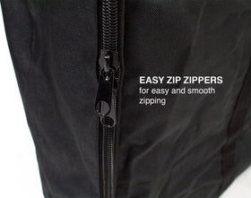 Gas One carry bag resists rain, sun, and dust for all-weather outdoor cooking.