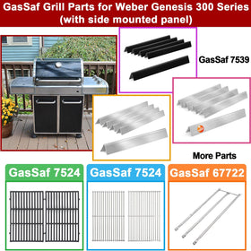 GasSaf 24.5in flavorizer bar fitting on Weber Genesis 300 series.