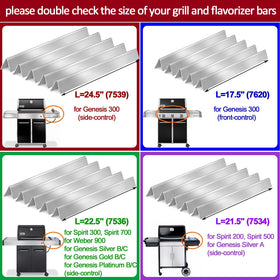 GasSaf 24.5in flavorizer bar for Weber Genesis 300 side panel—even heat distribution.