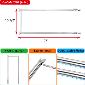 GasSaf 27-inch burner tubes for Spirit S-200 for reliable heat distribution.