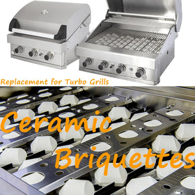 GasSaf briquettes heat diffusion demonstration across grill surface