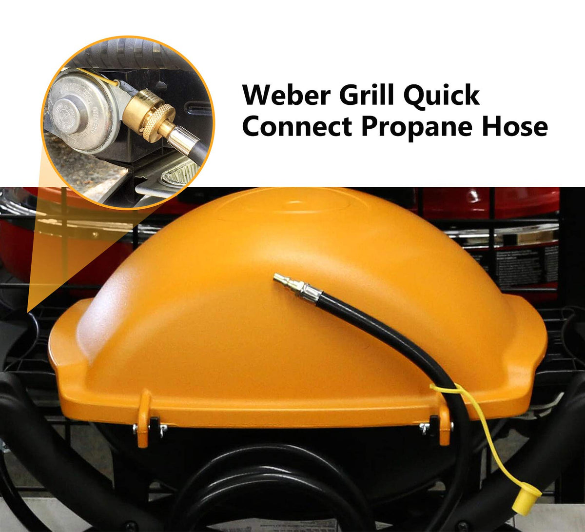 GasSaf durable brass connection close-up highlights leak-resistant build.