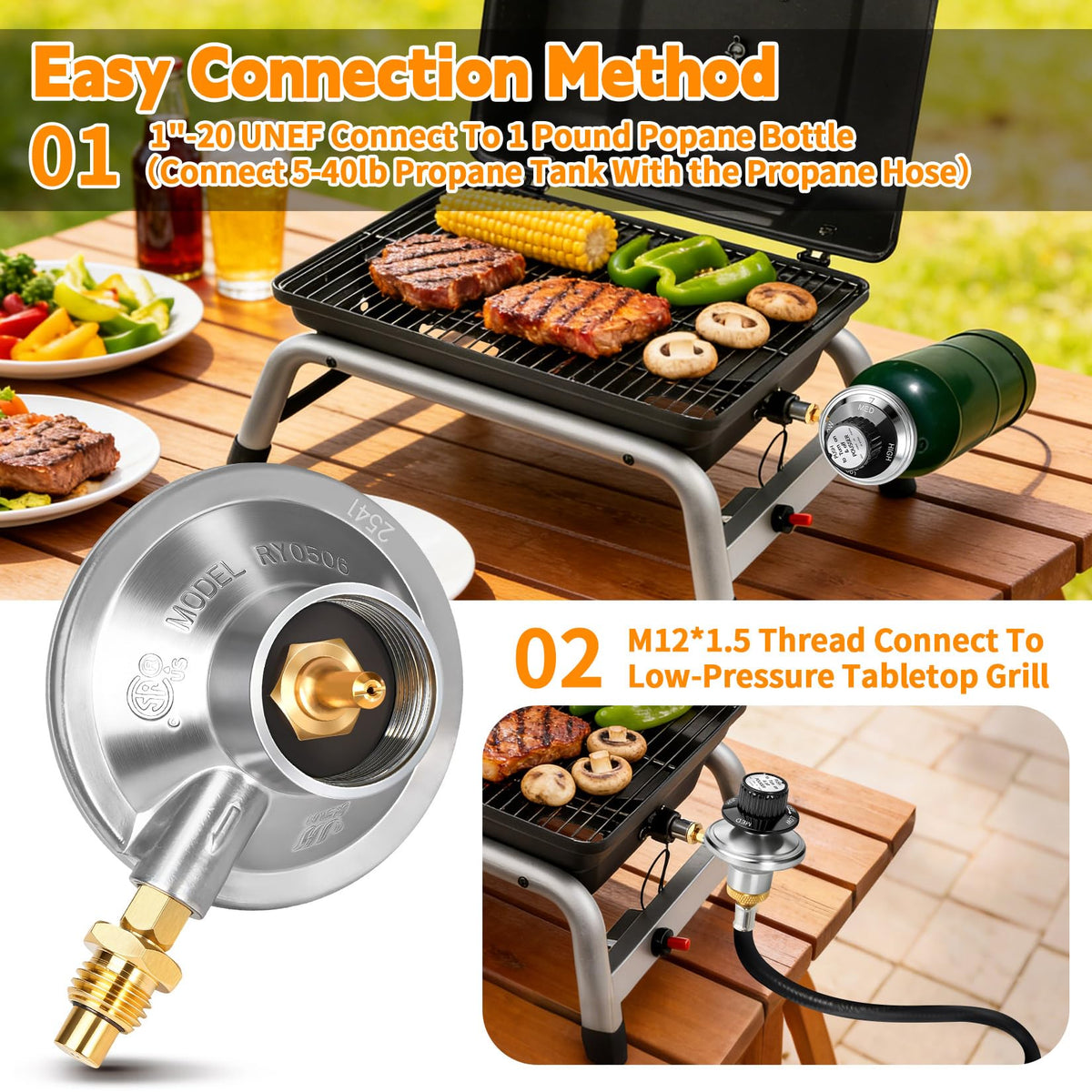GasSaf safe shutoff design for reliable off after cooking on a tabletop grill