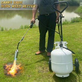 GasBRUH 20lb tank cart with locking slots secures cylinders during transport.
