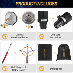GasBRUH 6200 BTU propane heater delivers strong warmth for chilly mornings on the course.