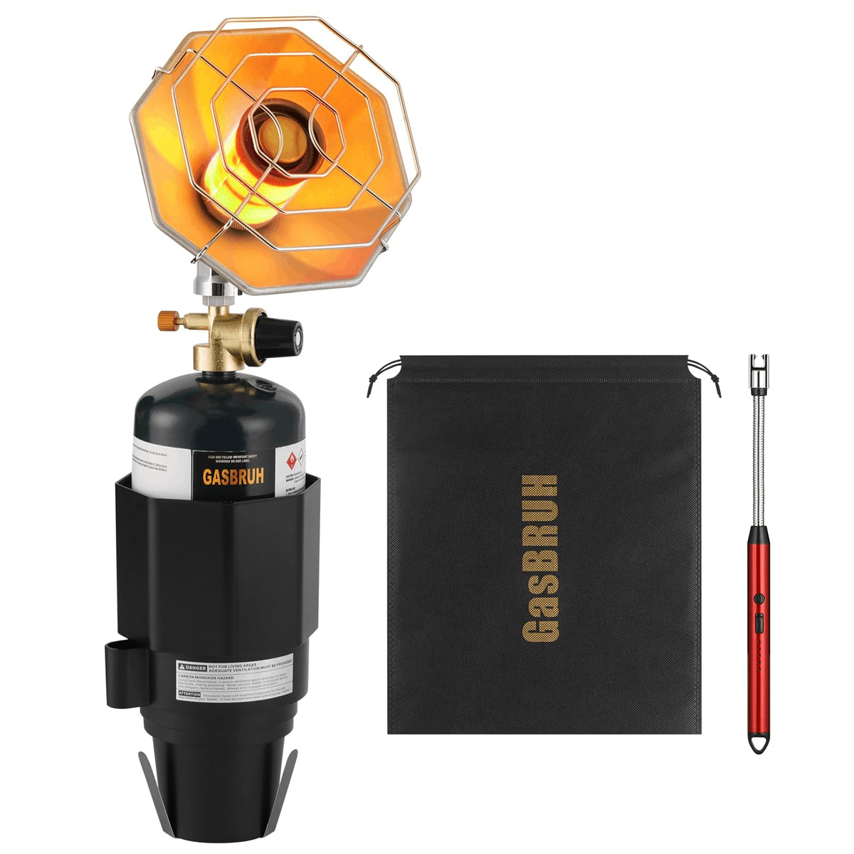 GasBRUH golf cart heater with cup holder providing hands-free warmth on the course.