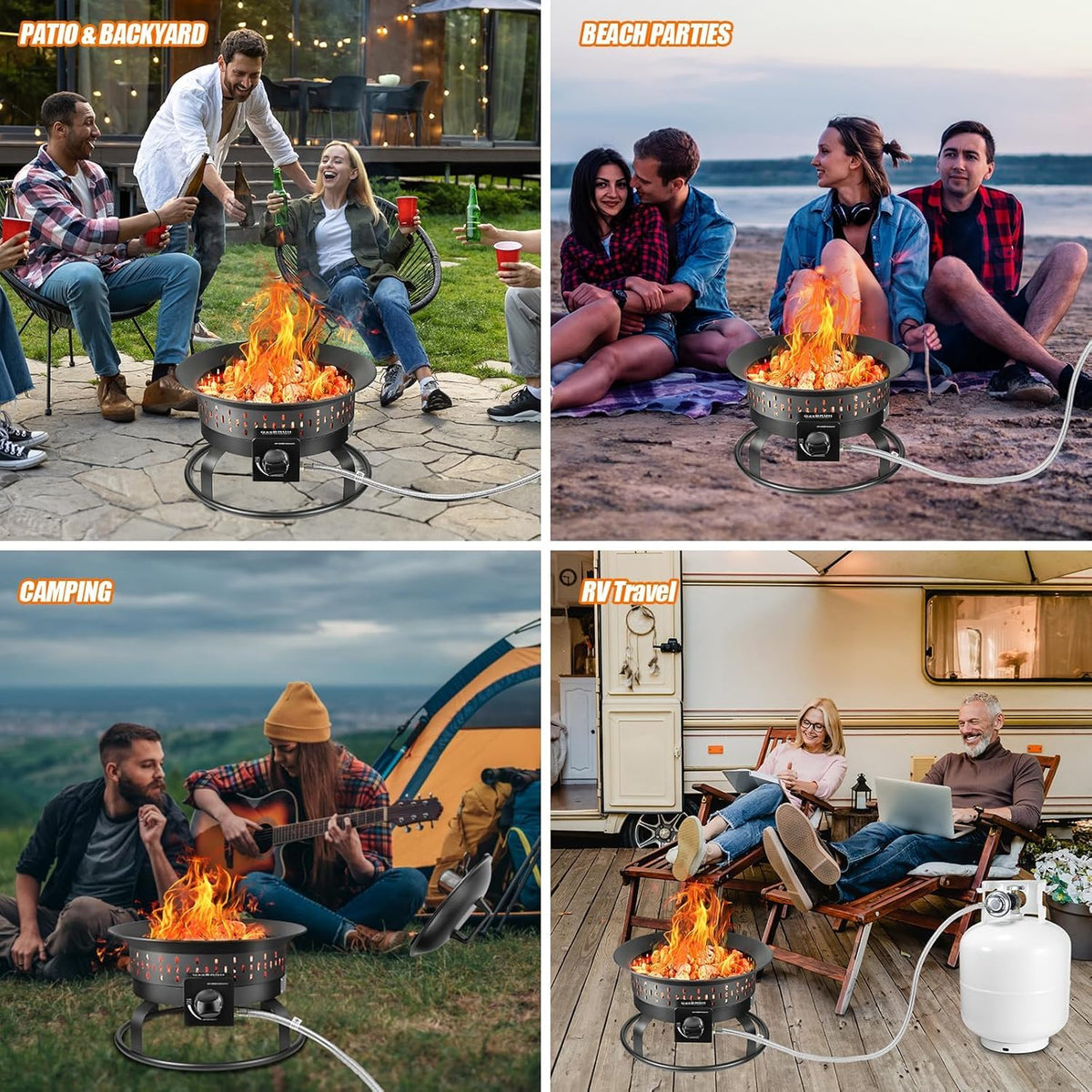 GasBRUH lava rock set enhances flame flicker and ambience.