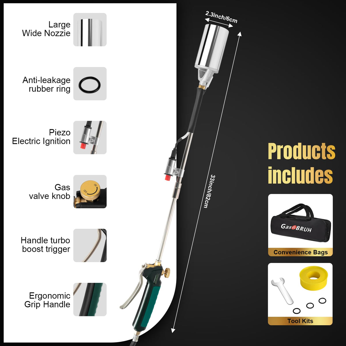 GasBRUH 10ft hose for flexible outdoor use.