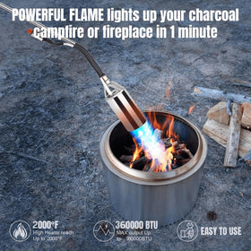 GasBRUH torch emits a 30-inch flame for targeted heat.