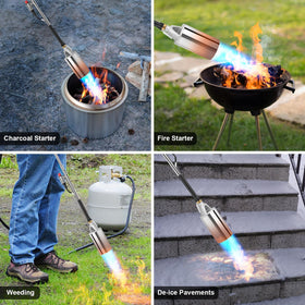GasBRUH versatile torch for weeds, ice, repairs, and searing.