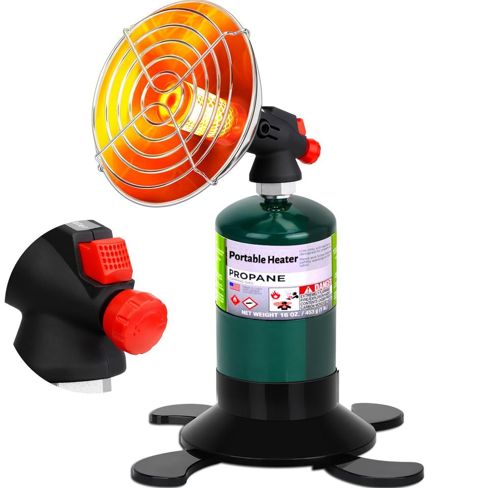 GasCalorix portable propane heater with a lightweight design for easy camping.