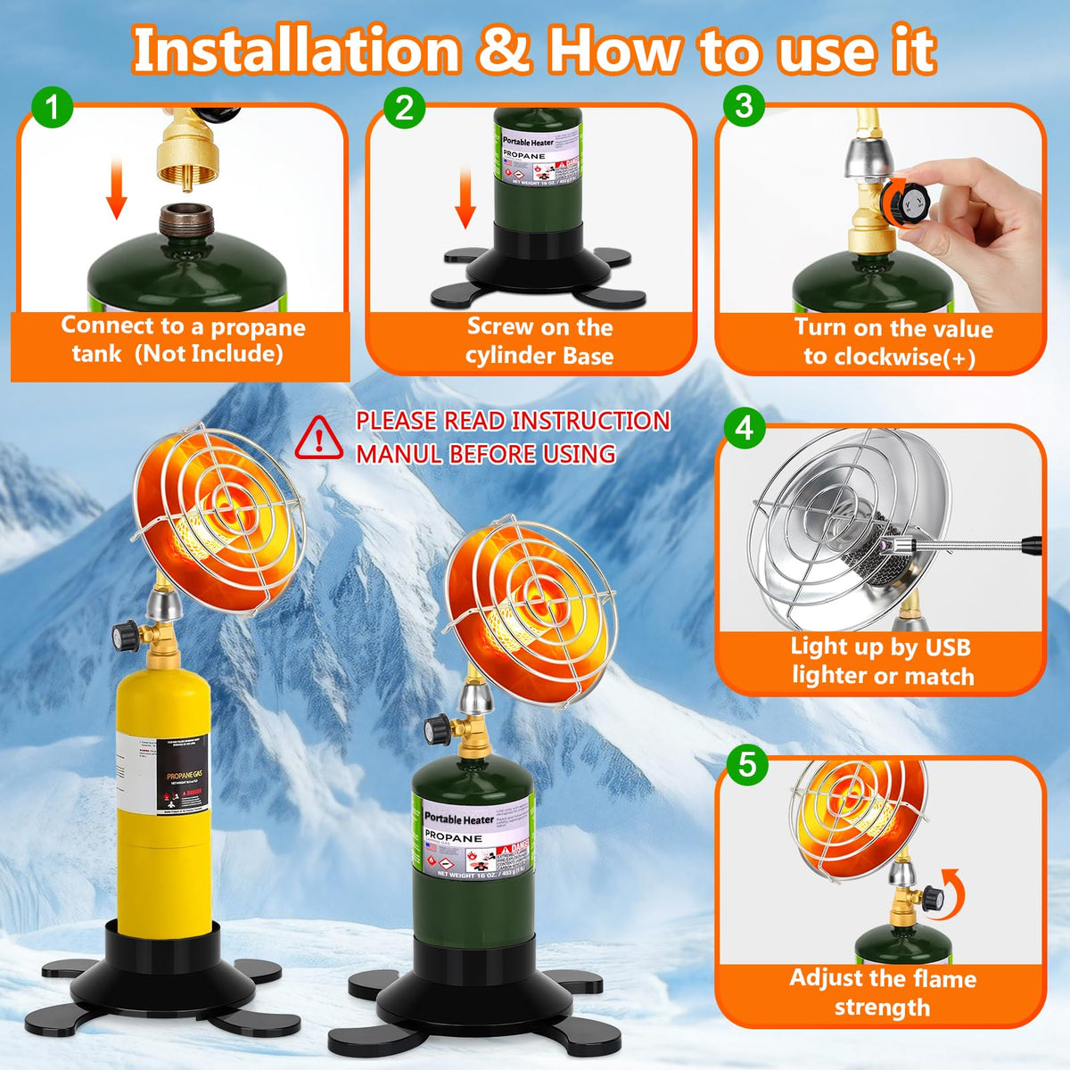 GasCalorix portable heater with two modes provides adjustable comfort.