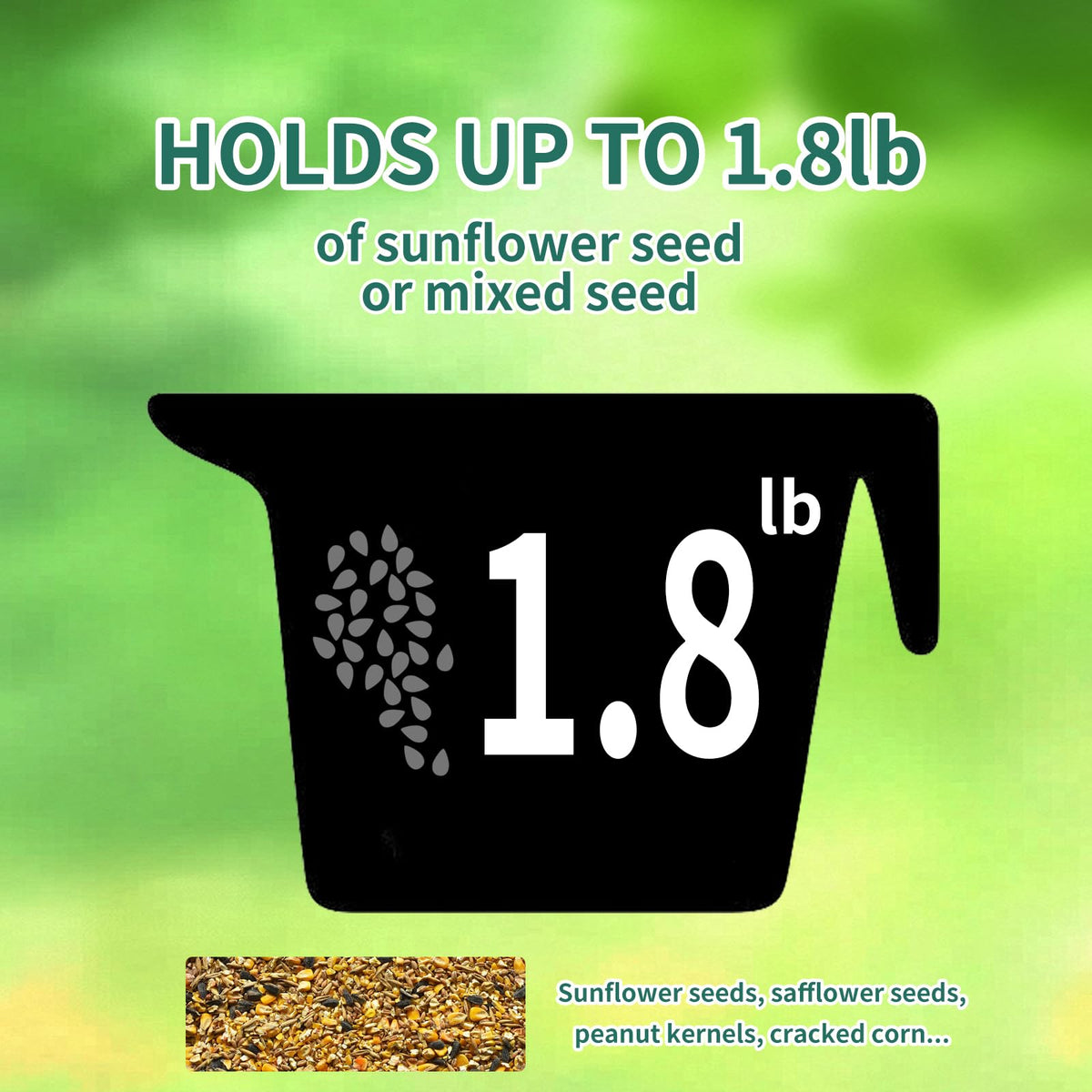 GASDBYUB polycarbonate seed tube resists fading in sun and rain