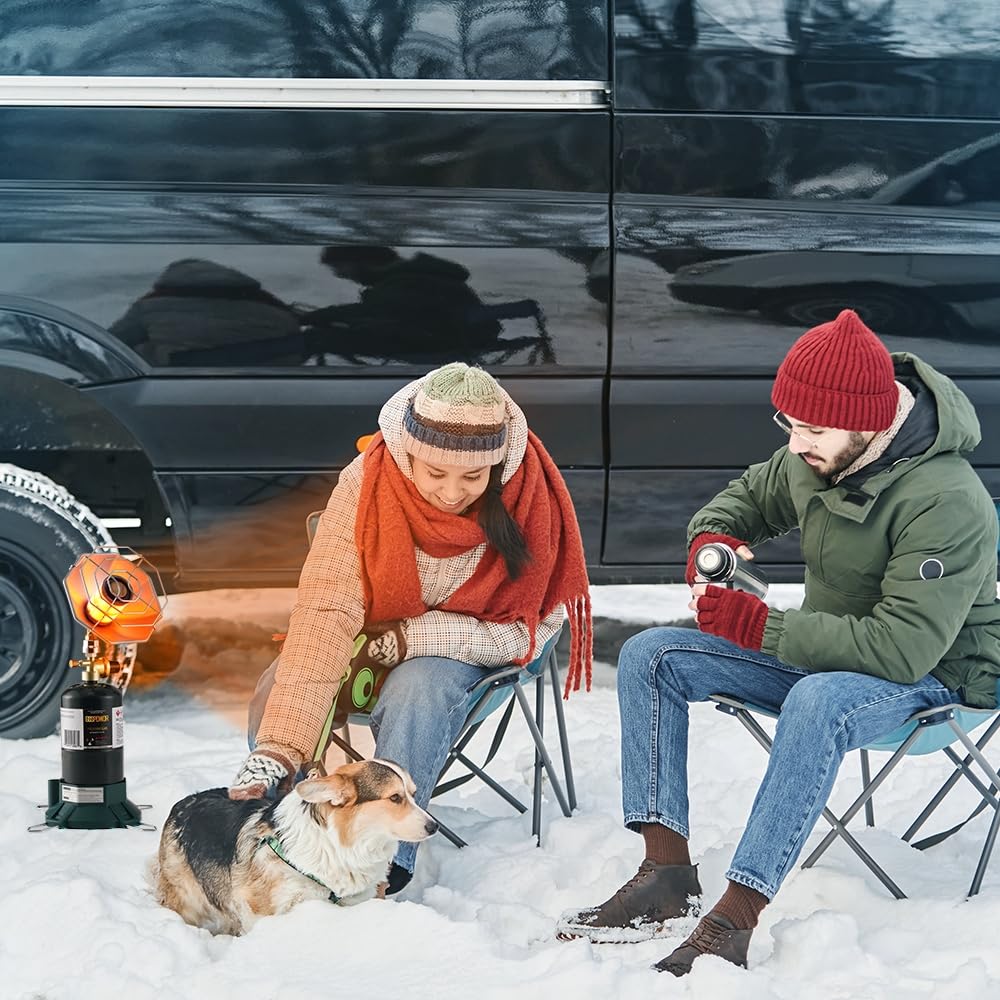 Gasfargo outdoor heater warming a patio scene