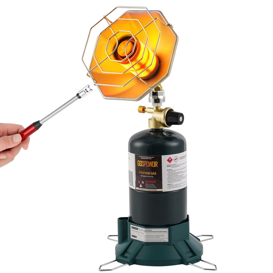 Gasfargo propane heater 6200BTU front view for outdoor warmth and comfort
