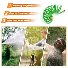 GASHER PU recoil hose suitable for boating and RV use with compact storage.