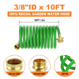 GASHER PU recoil hose shows flexible PU material and connectors for durability.