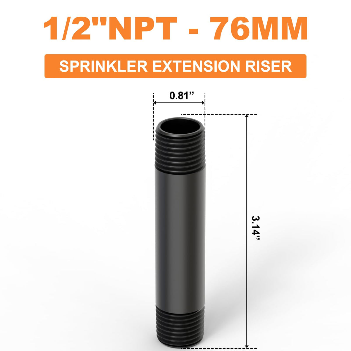 GASHER PVC sprinkler riser assembly close-up showing secure connection
