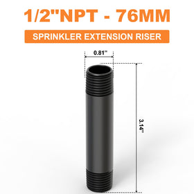 GASHER PVC sprinkler riser assembly close-up showing secure connection
