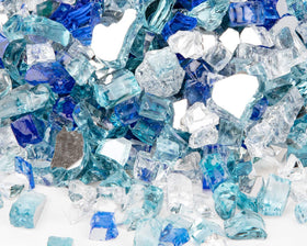 GasPro fire glass cobalt blue half-inch for daytime sparkle and nighttime reflections