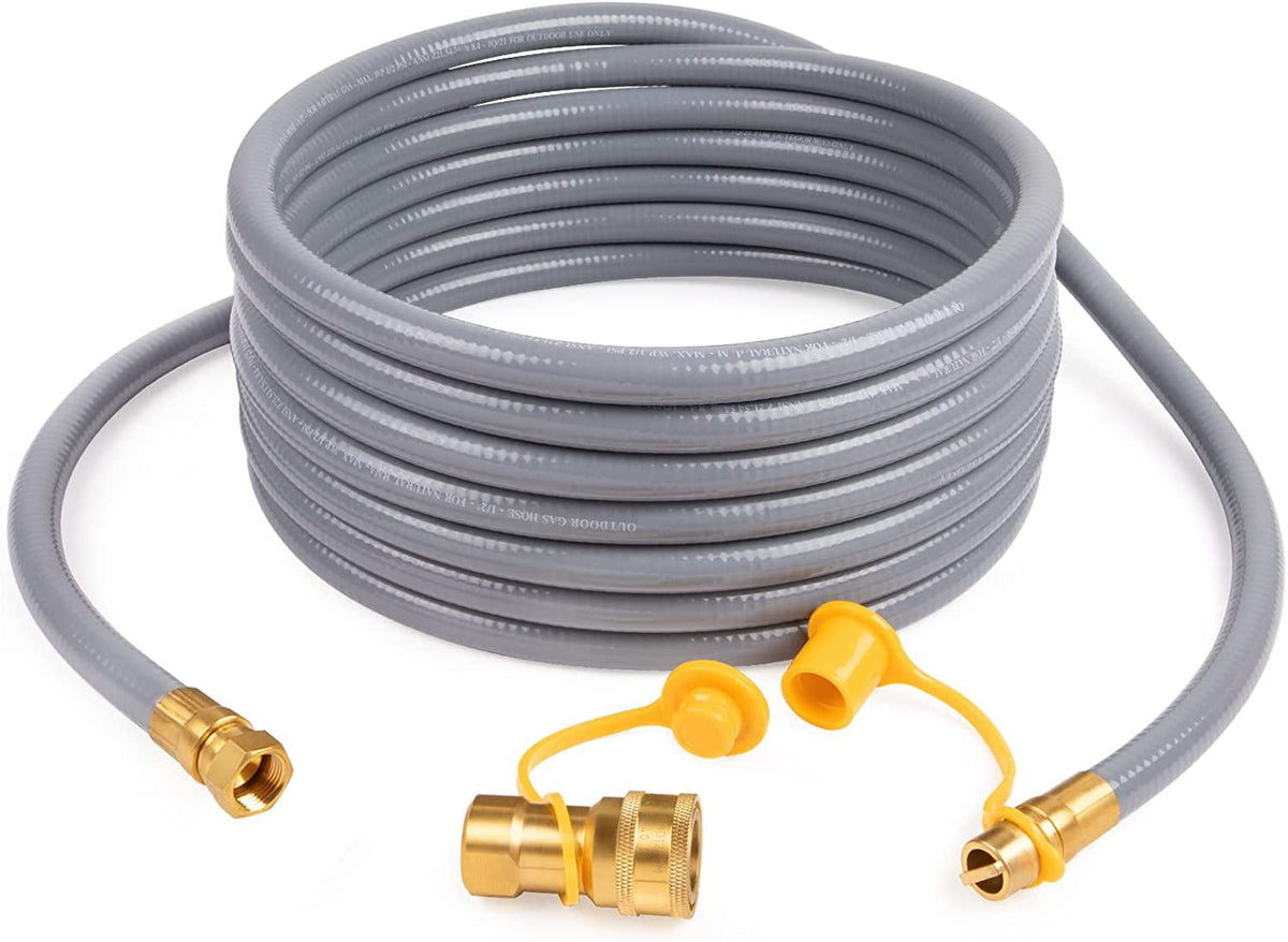 GASPRO 24 ft natural gas hose with quick connect for outdoor grilling