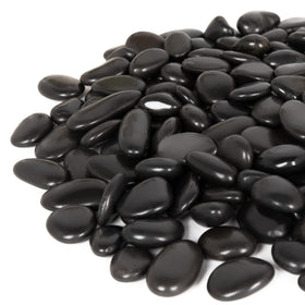 GASPRO 30 lb black polished river rocks for garden borders and planters