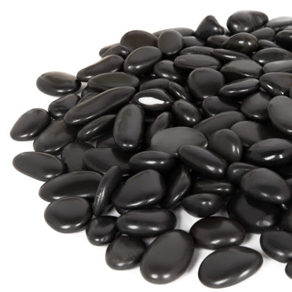 GASPRO 30 lb black polished river rocks for garden borders and planters