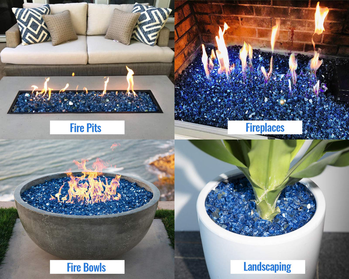 GasPro blue fire glass is easy to clean with a simple rinse and dry.