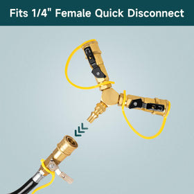 GASPRO brass splitter with shutoff valve ensures safe, controlled gas flow for outdoor grilling.