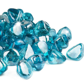 GASPRO Caribbean blue fire glass diamonds 1inch glow for dramatic warmth