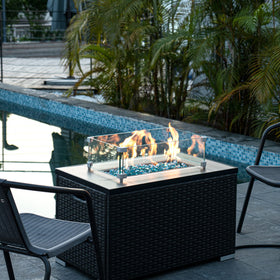 GASPRO Caribbean blue glass rocks cover pit floors neatly