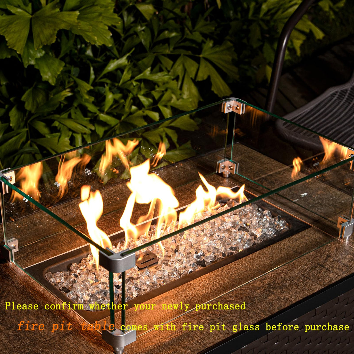 GasPro clear glass highlights dancing flames at night