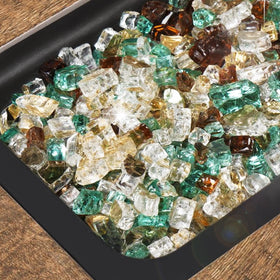GASPRO fire glass with mirrored surface creates a radiant, mesmerizing glow.