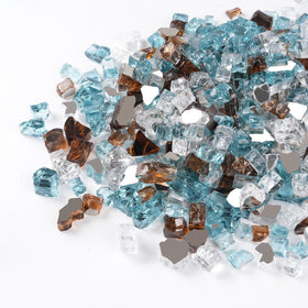 GASPRO fire glass with reflective surface adds daytime shimmer to cobalt blue mix