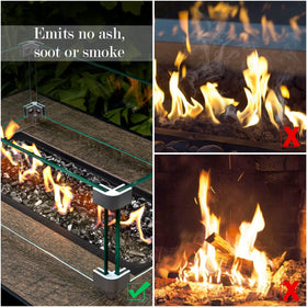GASPRO fire glass replaces dull logs and lava rocks beautifully
