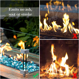 GASPRO fire pit glass covers create a clean, stylish base