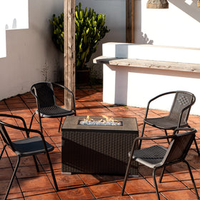 GasPro fire pit glass covers the floor, hiding pipes