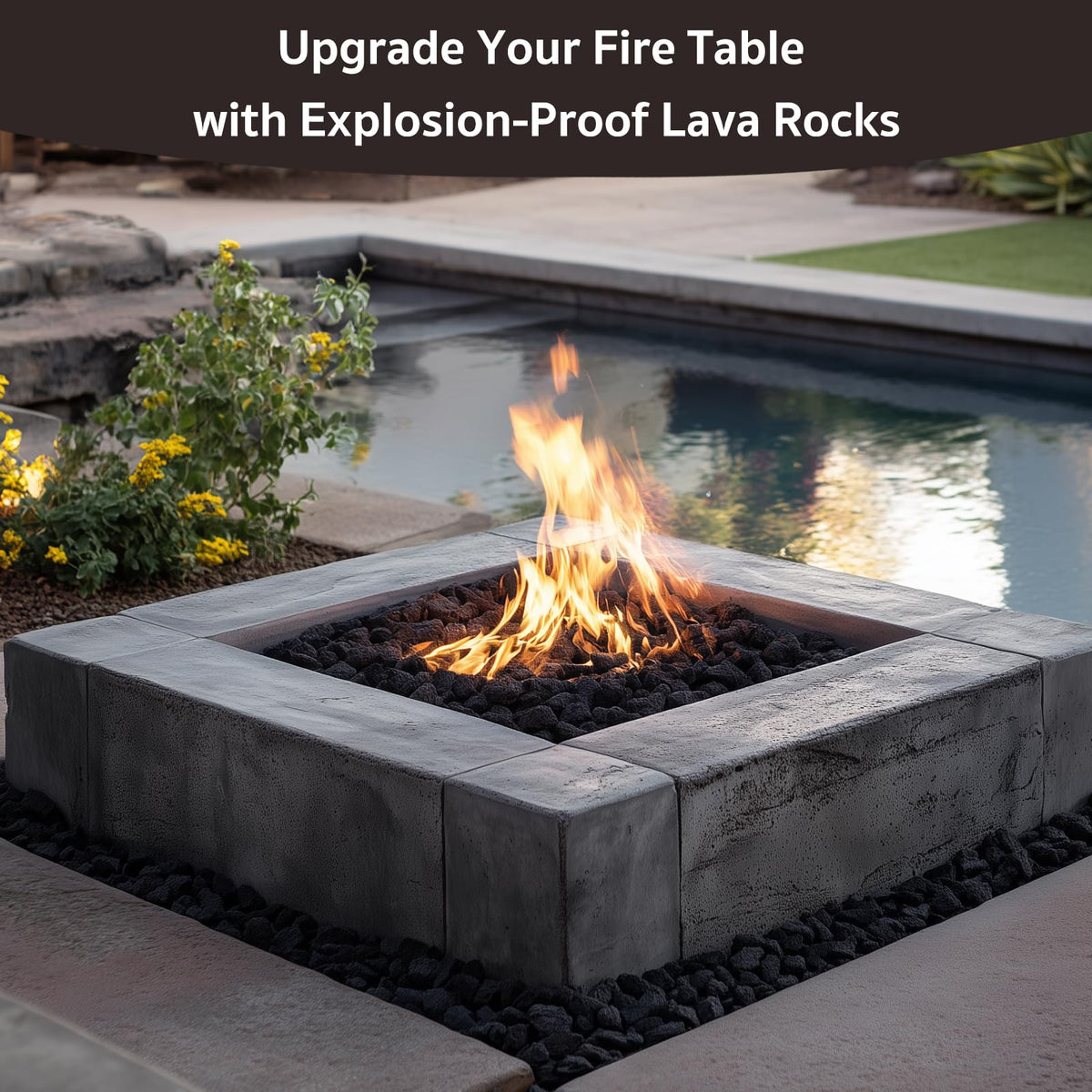 GASPRO lava rocks suitable for fireplaces, plants, and landscaping decor.
