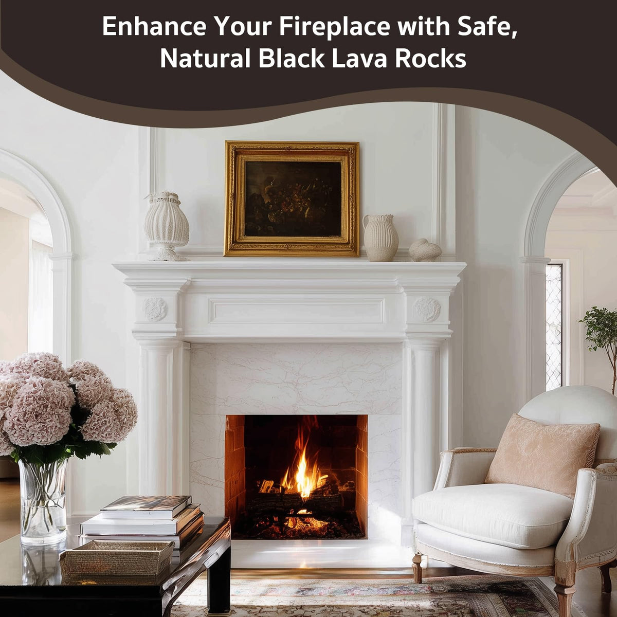 GASPRO lava rocks create a warm, inviting atmosphere around your fire.