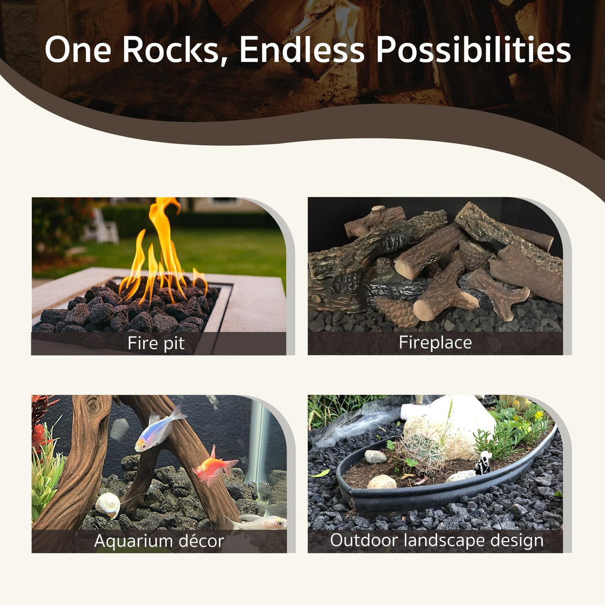 GASPRO lava rocks 0.8-1.2 inch size fits fire pits and tables.