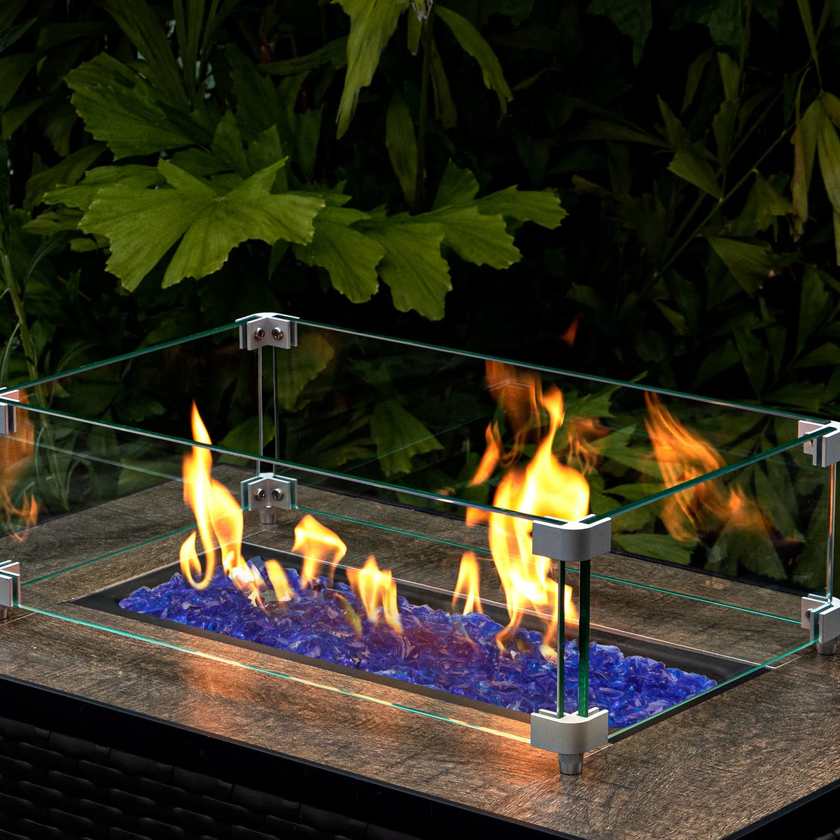 GASPRO Ocean Blue fire glass demonstrates ash-free, smoke-free performance